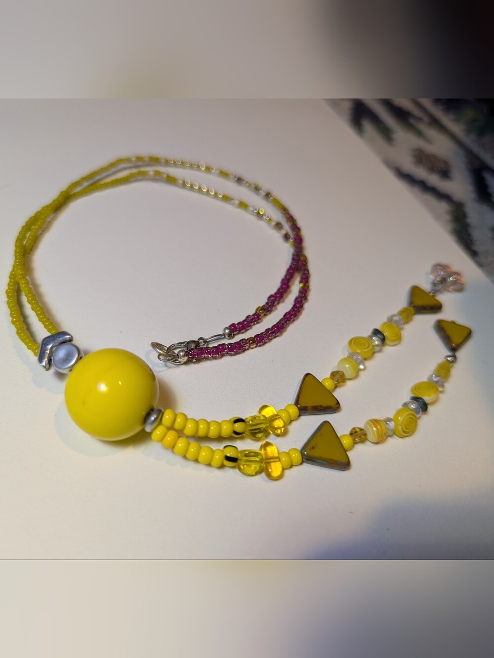 Yellow Bolo Tie Necklace